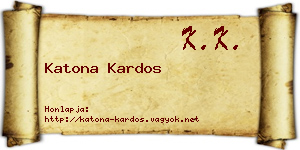 Katona Kardos névjegykártya